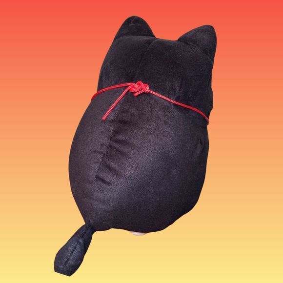 13" AMUSE Higemanju Kuromame Cranky Cat Neko Hige Manju Plush - Picture 2 of 5